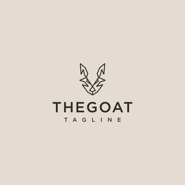 Goat line logo design vector template