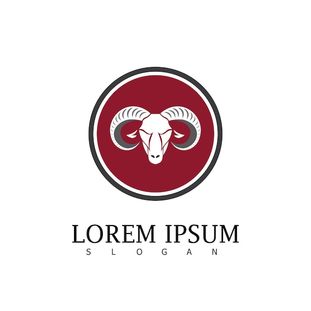 Goat logo animal design icon