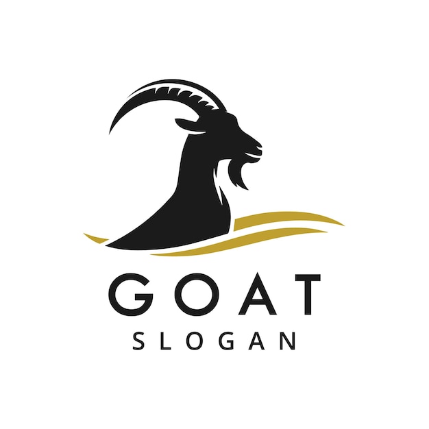 Vector goat logo design template premium goat farm bedrijfssymbool