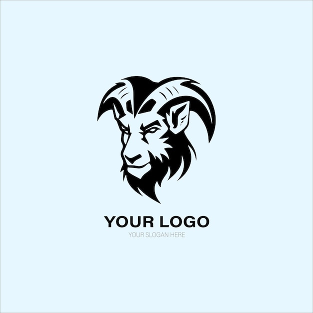 Goat logo design with minimalist design