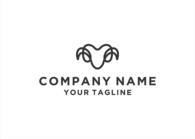 Goat logo line vector design template