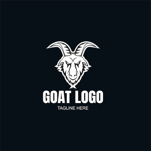 Vector goat logo template black and white