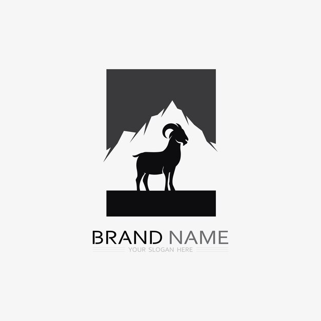 Vector goat logo template vector icon