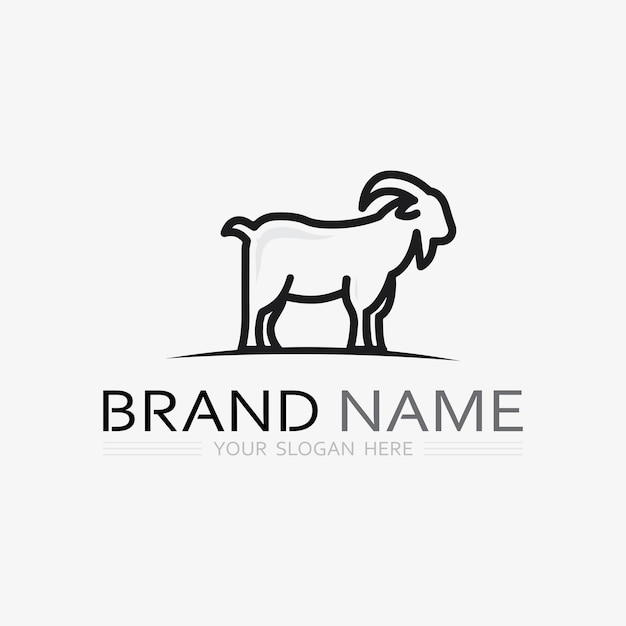 Vector goat logo template vector icon