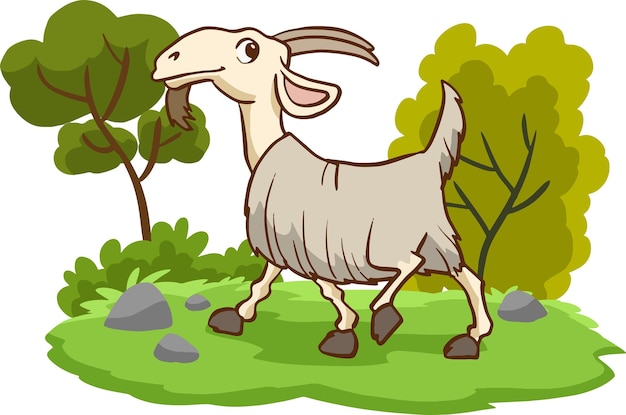 Vector goat male vector illustration cartoon