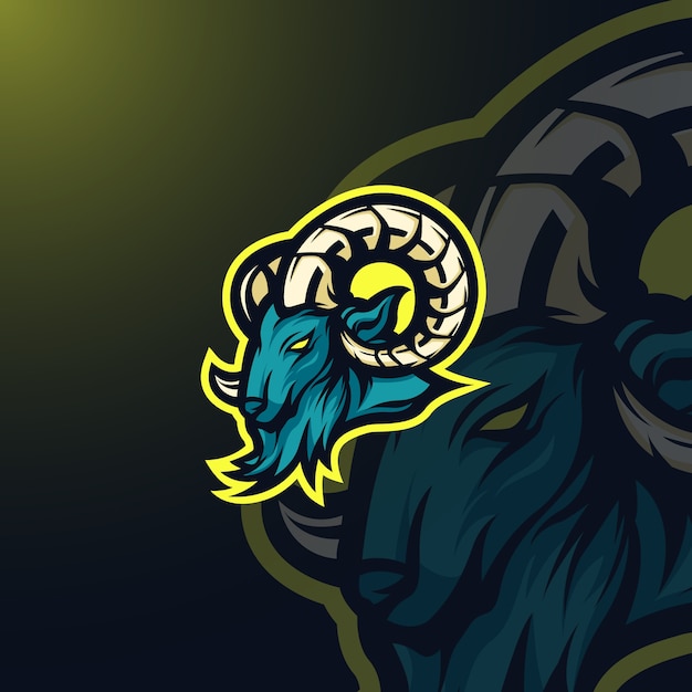 Goat mascot logo e-sport