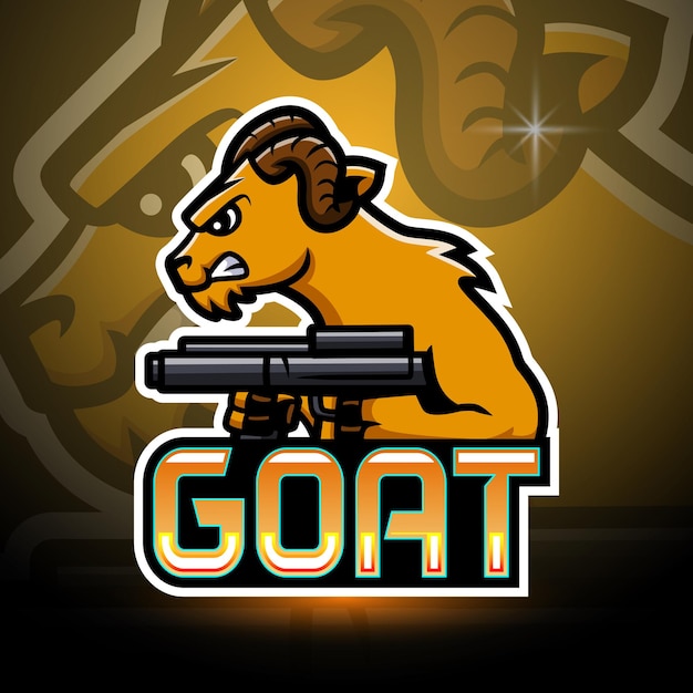 Goat mascot sport esport logo design