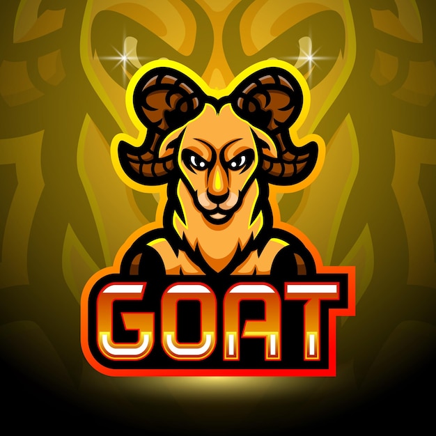 Goat mascot sport esport logo design