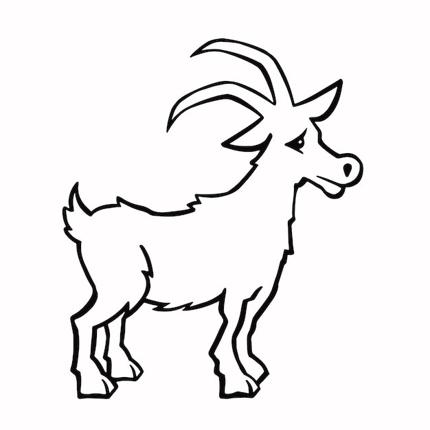 Vector goat outline line vector illustration eps 10