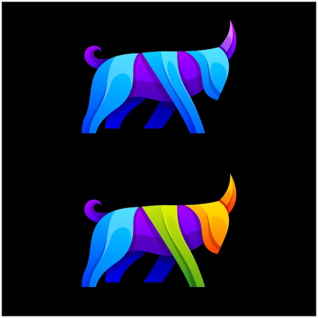 Vector goat ram colorful logo design