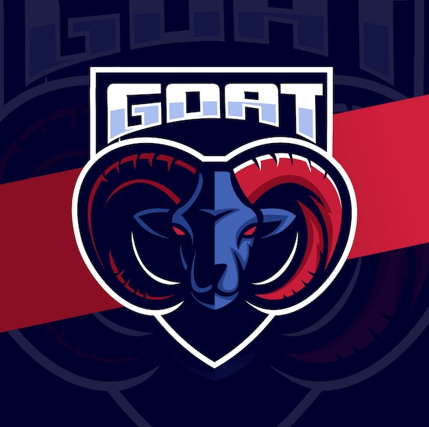 Goat ram mascot esport logo design