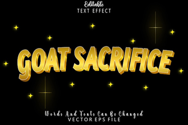 Goat Sacrifice Editable Text Effect Emboss Modern Style