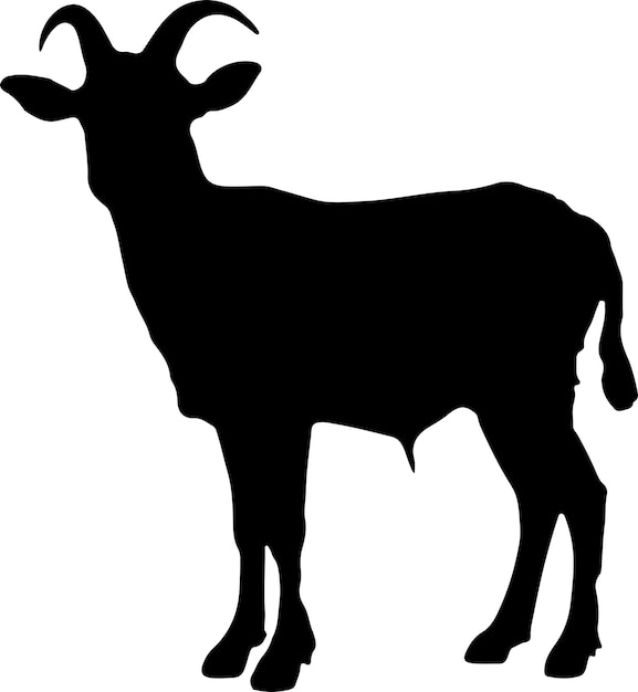 Goat Silhouette illustratie Vector Witte achtergrond