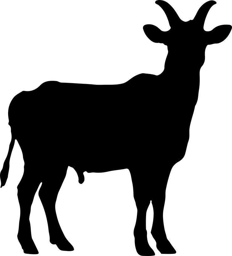 वेक्टर goat silhouette illustration vector white background