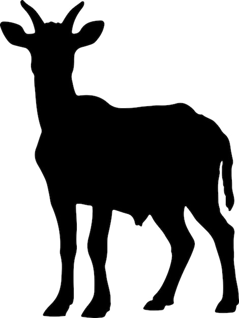 Goat Silhouette illustration Vector White Background