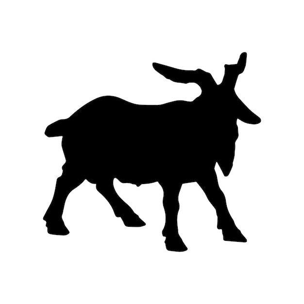 goat silhouette set collection isolated black on white background vector illustration