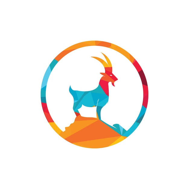 Vector goat simple logo template design