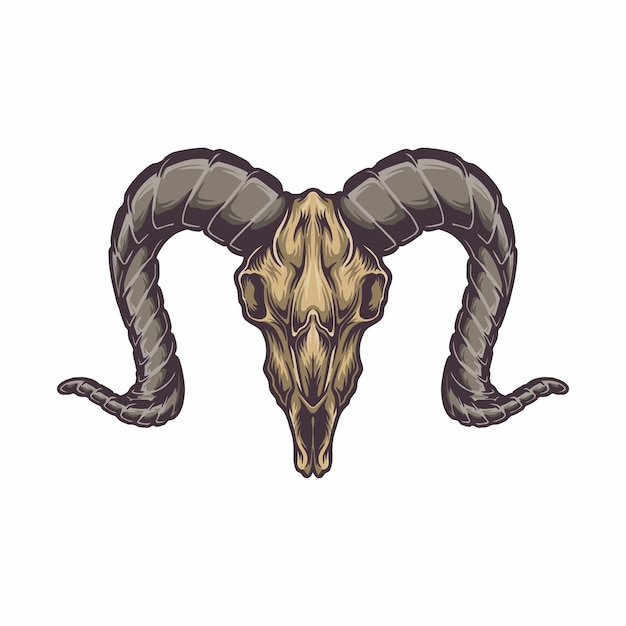 Vector goat skeleton head vector illustration