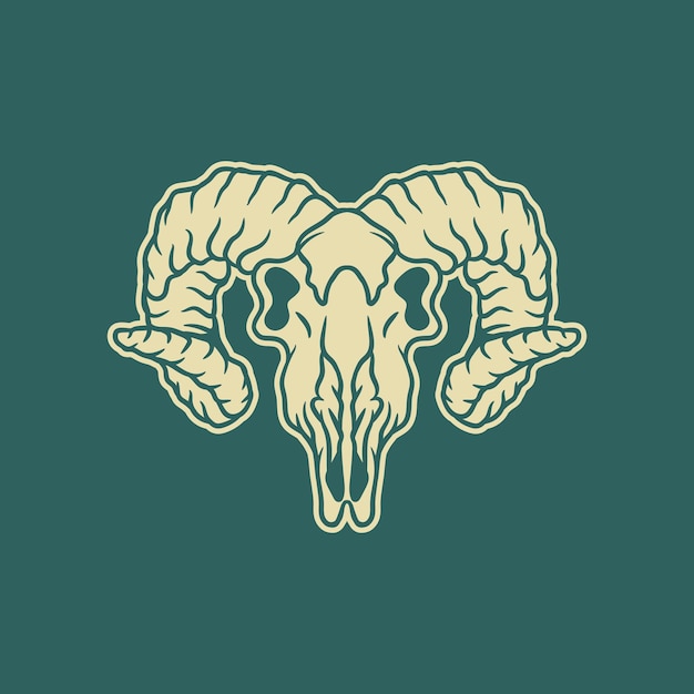 Vector goat skull drawing illustration