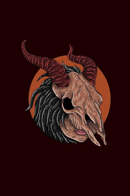 Goat skull mask vector illustration