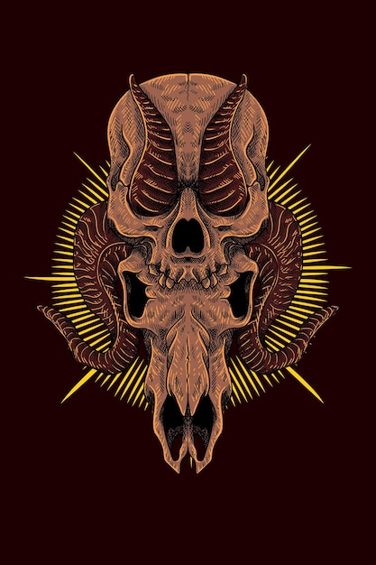 Goat skull vector illustration