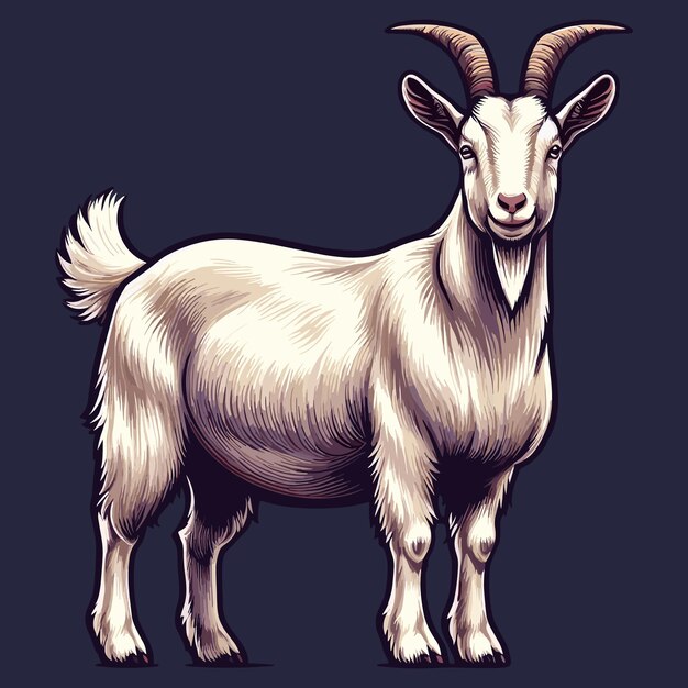 Vector goat vector cartoon illustration