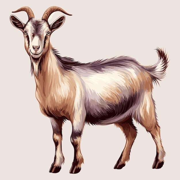 Vector goat vector cartoon illustration