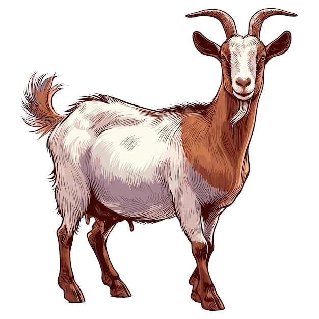 Vector goat vector cartoon illustration