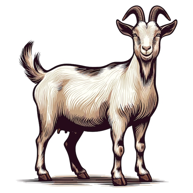 Vector goat vector cartoon illustration