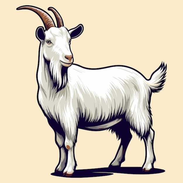 Vector goat vector cartoon illustration