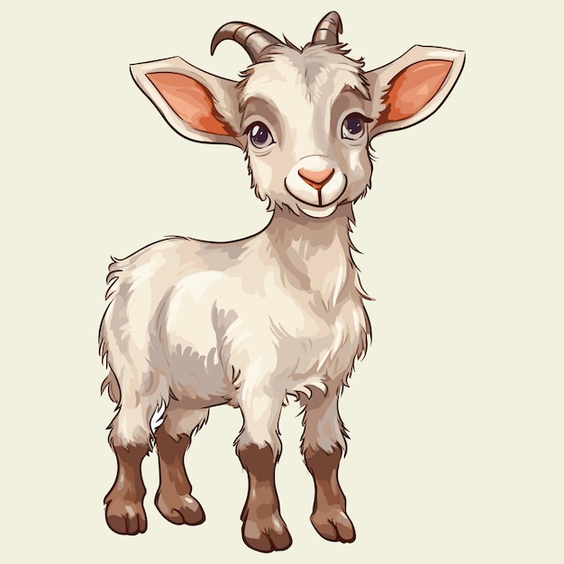 Vector goat vector cartoon illustration