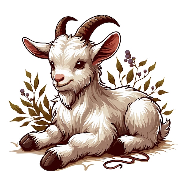 Vettore illustrazione di cartoni animati di goat vector