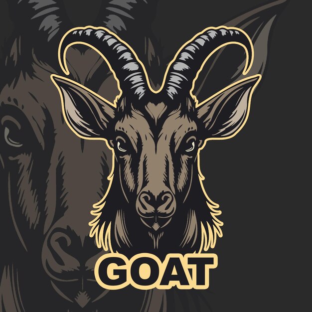 Vector a goat with horns on it's head