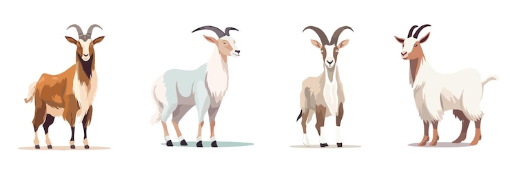Vector goats stands on a white background vector illustration