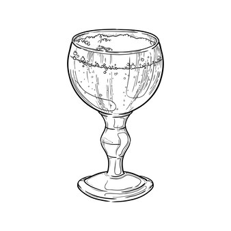 Bicchiere da birra calice isolato su sfondo bianco. illustrazione vettoriale disegnato a mano.