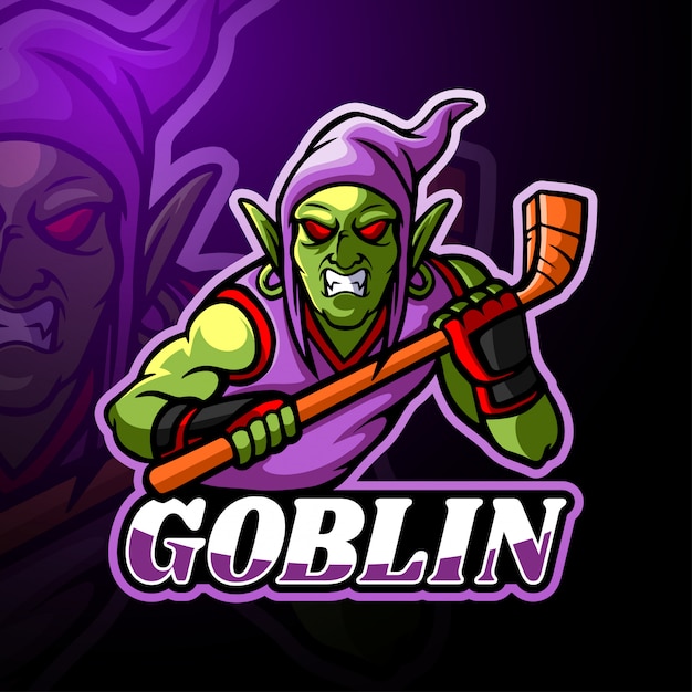 Design della mascotte del logo esport goblin