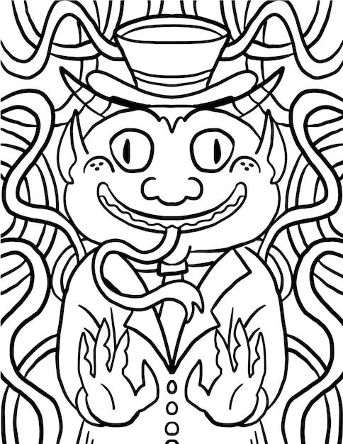 Goblin Halloween Doodle Coloring page