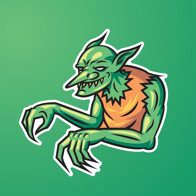 Illustrazione del logo della mascotte goblin