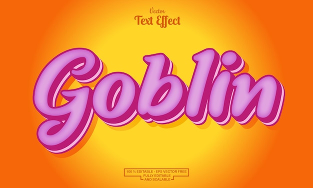 Goblin modern cartoon editable text effect design