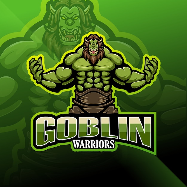 Goblin warrior esport mascotte logo