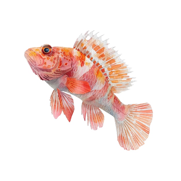 goby fish vector illustration in watercolor style