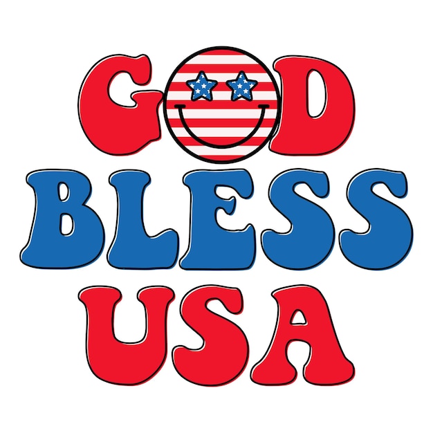 God Bless USA 7월 4일 독립기념일 티셔츠