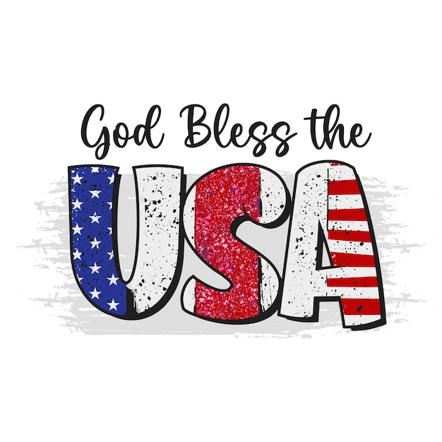 Vector god bless the usa for the american 4th of july celebration design illustration vector