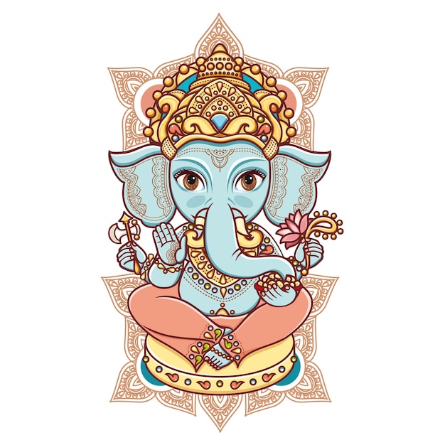 The god of Indian mythology Ganesh Beautiful idols of Lord Ganesha elephant Hindu God