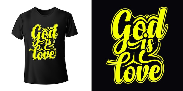 Vector god is love typography t shirt design