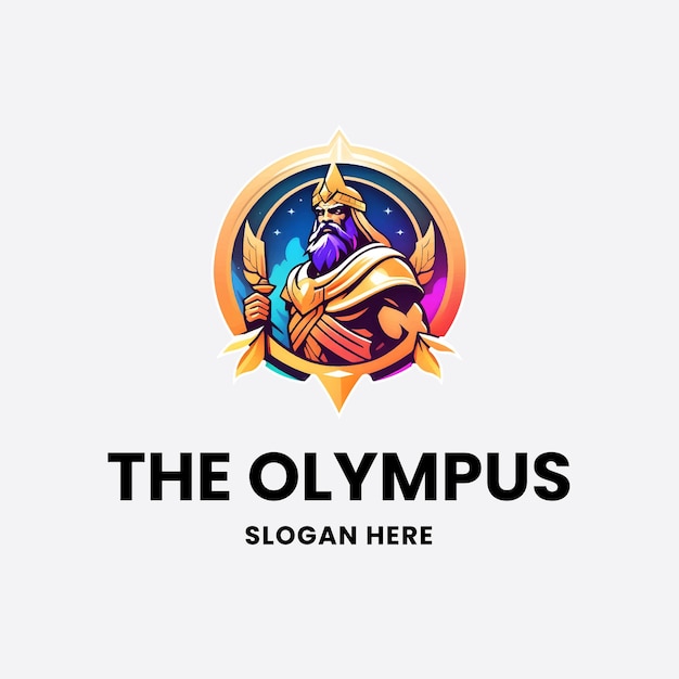 God of Olympus logo ontwerp gradiënt stijl