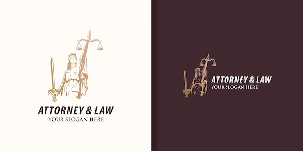 Goddess of justice, attorney and law logo design