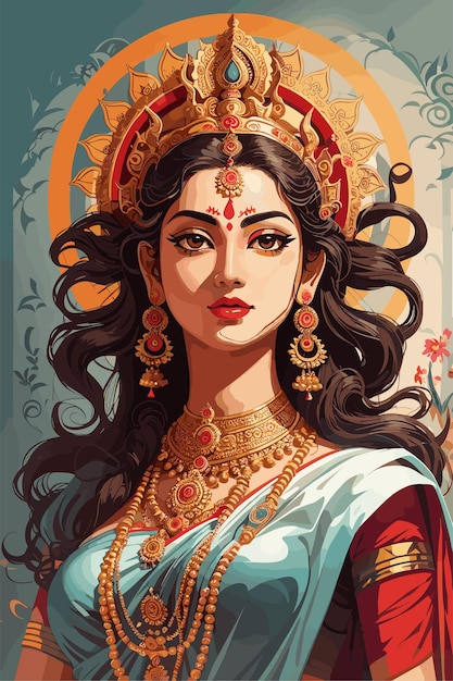 Vector goddess maa durga vector illustration