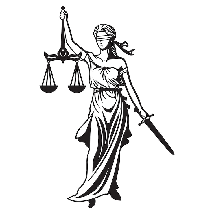 Vector goddess themes lawyer silhouette vector