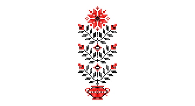 Vector goed geborduurd zoals oude handgemaakte kruissteek etnische oekraïne patroon oekraïens handdoek ornament rushnyk genaamd vector